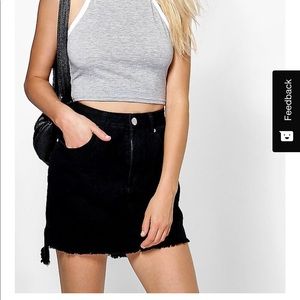 Boohoo Black denim skirt